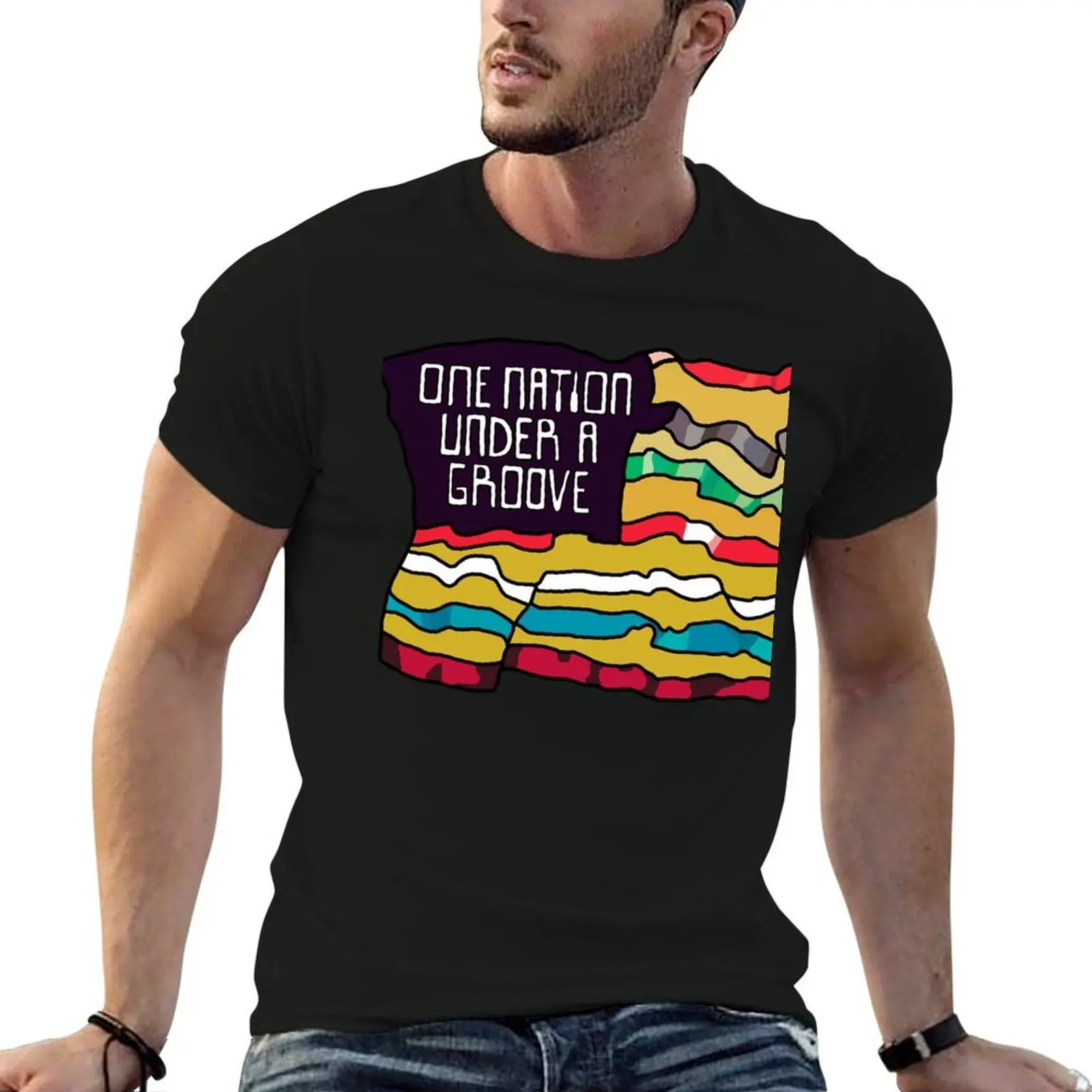 

One Nation Under A Groove Funkadelic Quote T-Shirt t shirt for man 100 percent cotton man t shirt summer T-Shirt