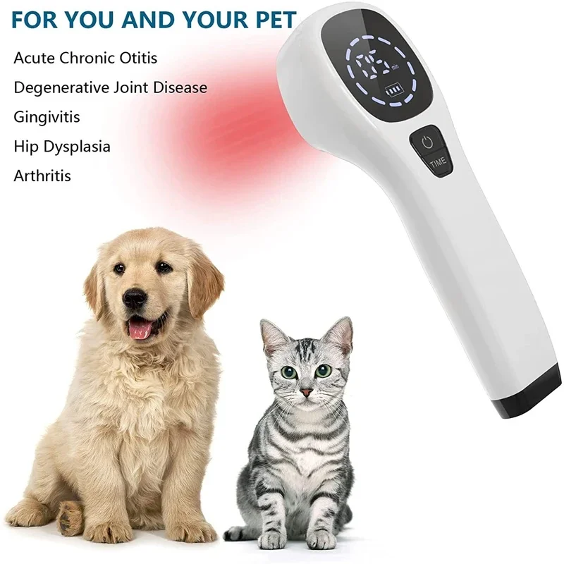 2x808nm Cold Laser Therapy Device for Body Pain Relief Free Glasses No Bag Phototherapy Equipment for Arthritis Tennis Elbow Pet
