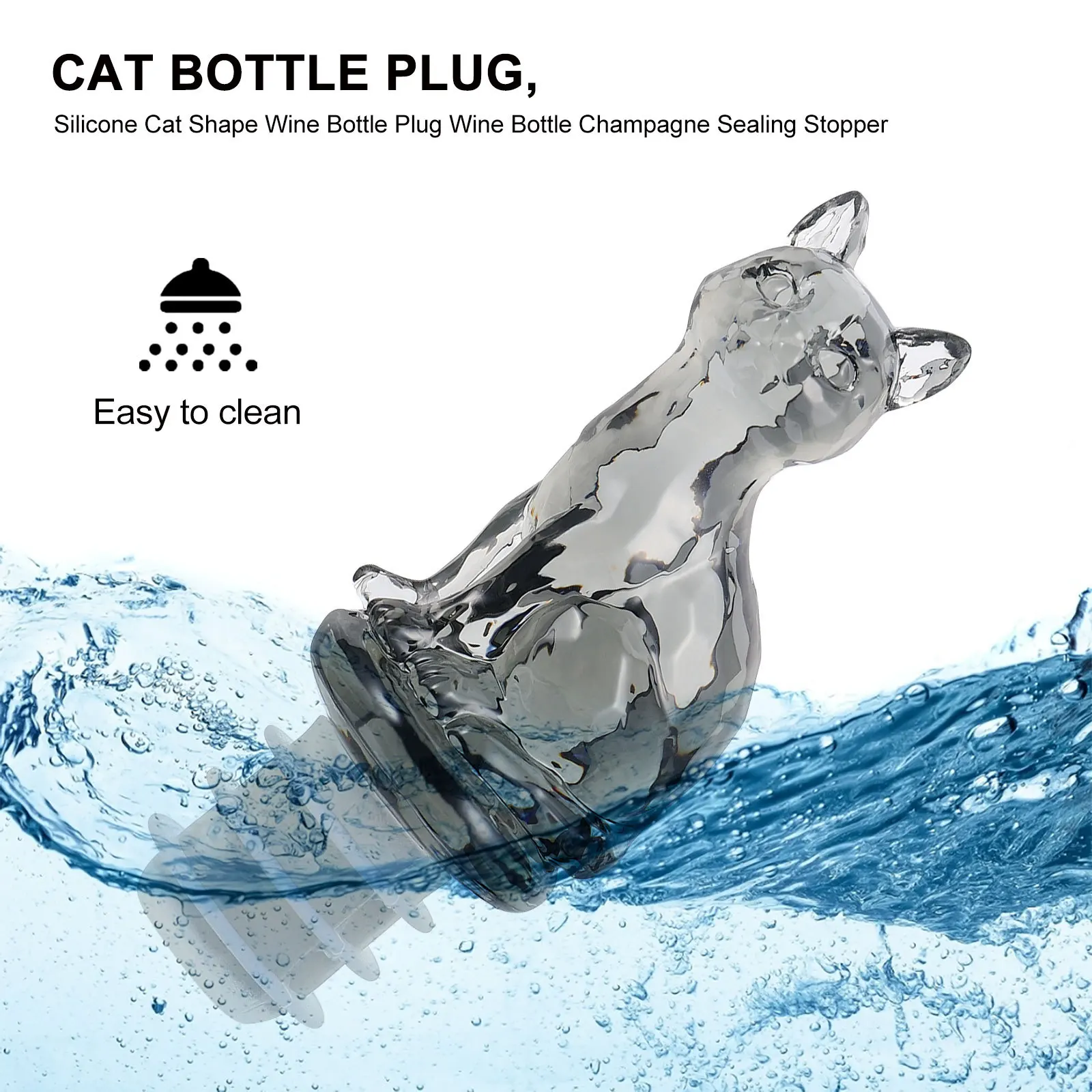 

1pc Cat Shape Silicone Wine Bottle Plug Creative Stopper For Party Decor Wine Bottle Cat Stopper Kitchen Bar Accessory
