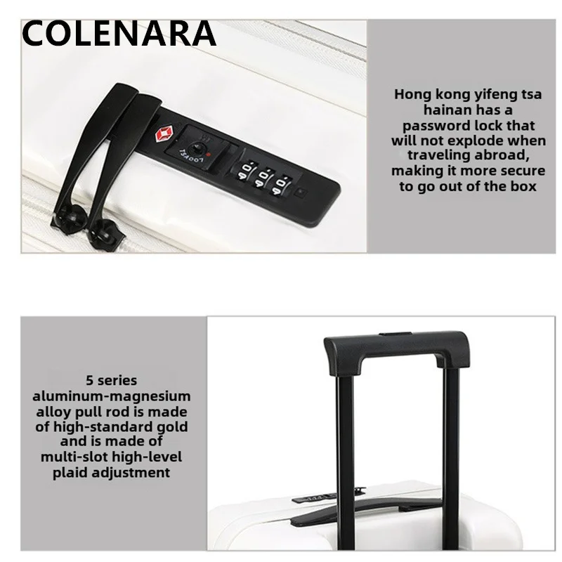 COLENARA Luggage ABS + PC Boarding Box Women's Trolley Case 20