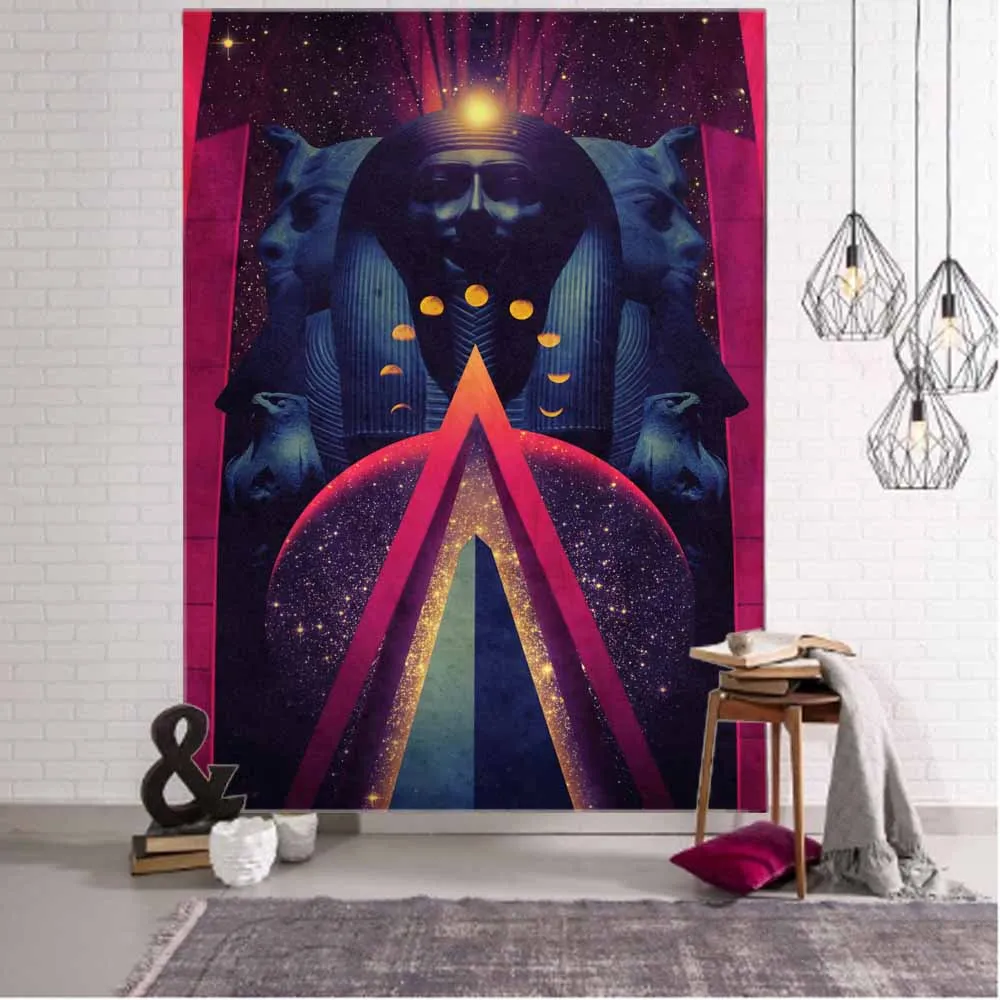 

Egyptian mythology art tapestry abstract tarot card wall hanging boho hippie witchcraft home wall decoration background cloth