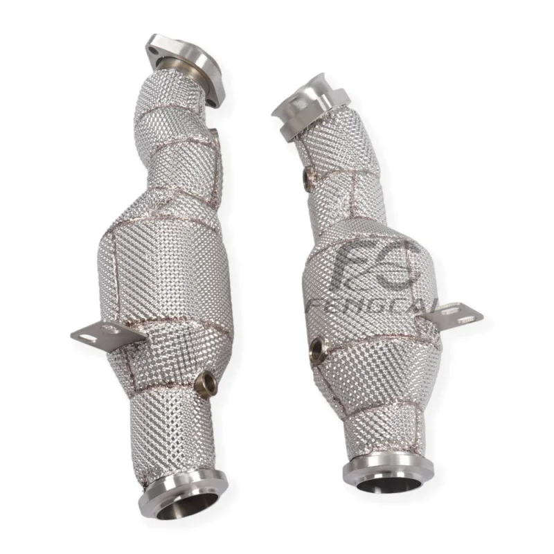 OEM High Flow Downpipe for Mercedes Benz W205 W213 C43 E43 GLC43 E400 3.0T Exhaust Pipes Exhaust Header  with Heat Shield