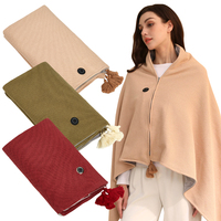 Wearable USB Electric Heated Blanket with 10000mAh Power Bank Heating Electric Blanket Shawl Portable Body Warmer Blanket