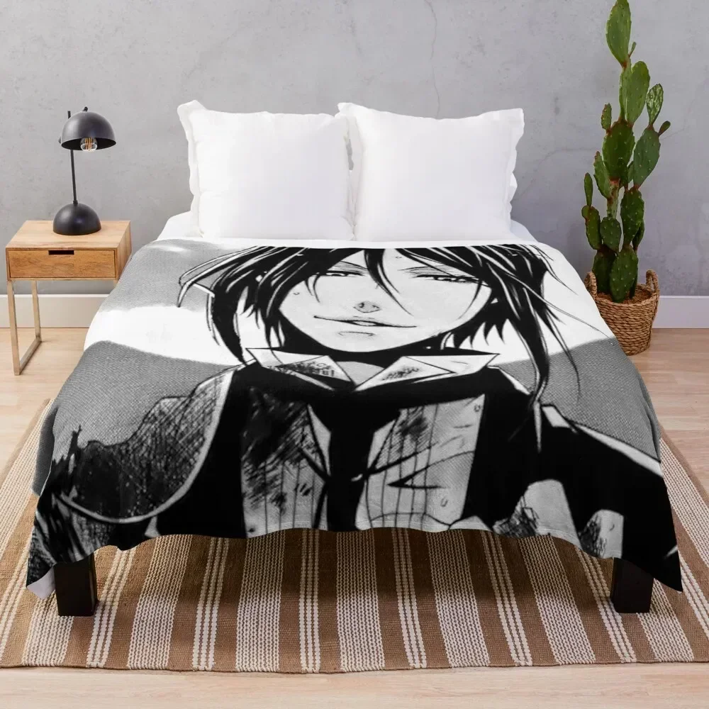 

black butler Sebastian Michaelis full moon manga Throw Blanket Cozy Microfiber Throw Blanket for Home Bedroom