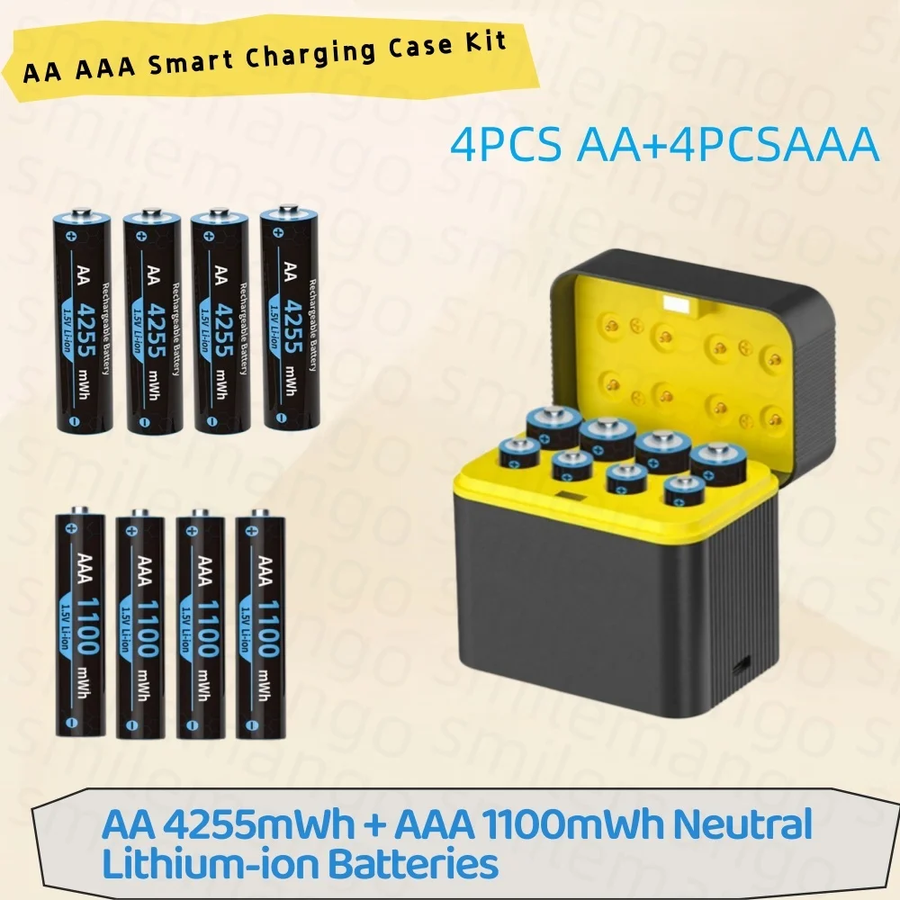 1.5V Oplaadbare Lithium Batterij AA 4255mWh/AAA 1100mWh Batterijen Hoge Capaciteit 1.5V Batterij voor Muis Afstandsbediening