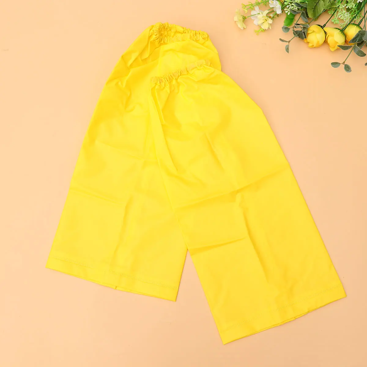 

1 Pair Yellow Waterproof Leg Protectors For Kids Elastic Band Pants Cover Outdoor Use Rain Hiking Drifting Protection