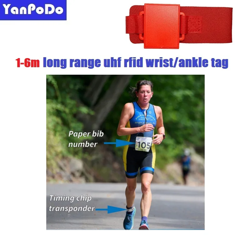 

200pc/lot Waterproof Reusable UHF RFID Wristband Tag Long Range Timing Chip Transponder For Triathlon Cyling Swimming Timing