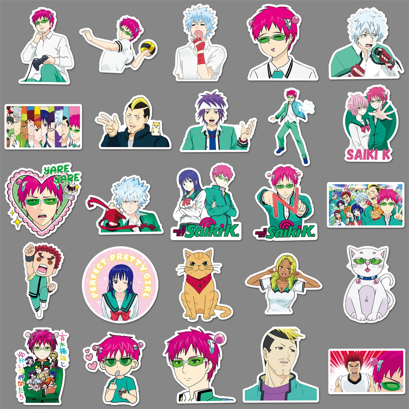 10/50PCS Saiki Kusuo Aufkleber Cartoon Graffiti Puperpowers Animation Aufkleber Gepäck Laptop Telefon Gitarre Skateboard Dekoration