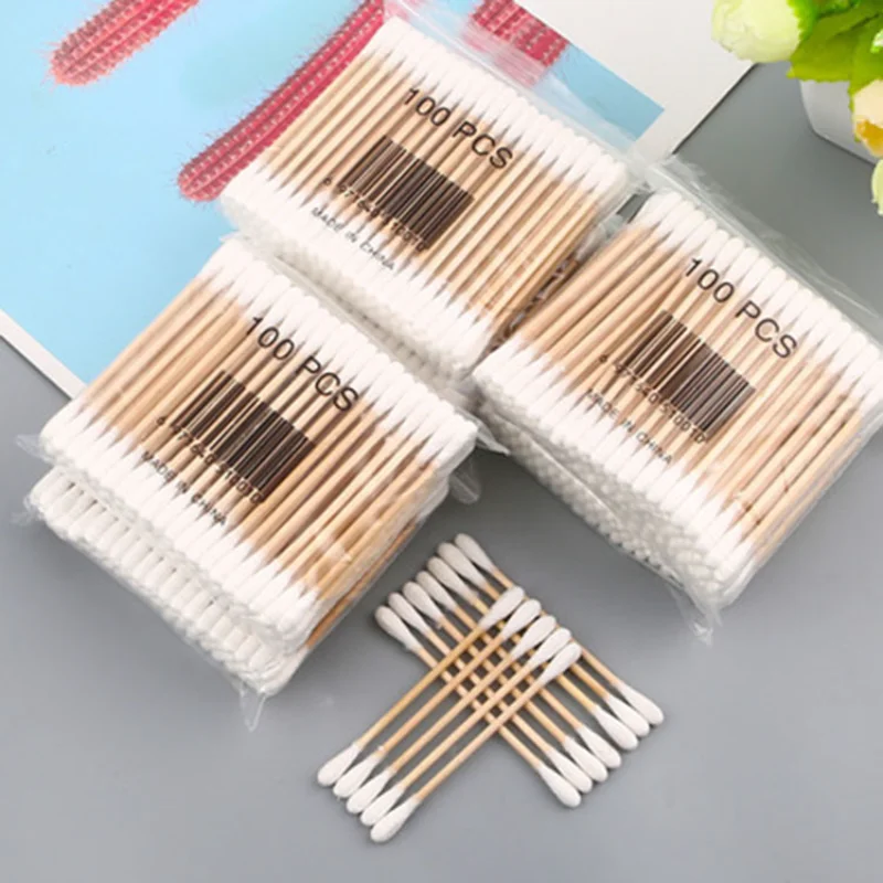 Disposable Cotton Swabs Make Up Double Head Micro Brushes Eyelashes Extension Glues Removing Noses Ear Cleaning Tool 500/1000pcs