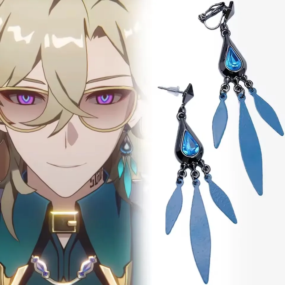 

1 Pair Game Honkai Star Rail Aventurine Cosplay Earrings Peafowl Ear Pendant Ear Studs Eardrops Cosplay Accessory Props Gifts