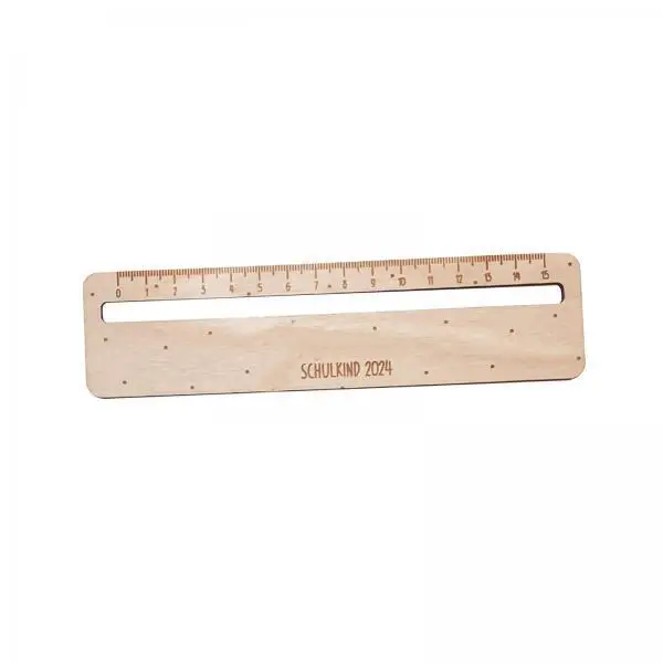 Portable 15cm Wooden Ruler Cute Cartoon Stationery Measuring Tool for School Office Drawing and Party Favor