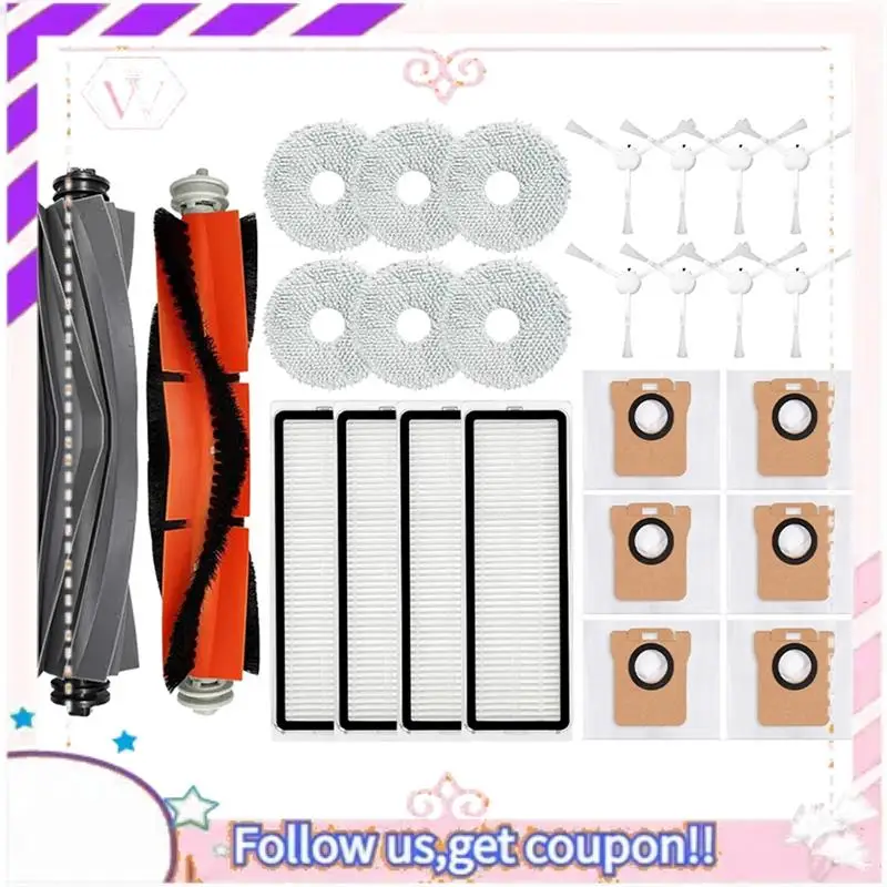 

Durable For Xiaomi Robot Vacuum X10+ X10 Plus B101GL Main Side Brush Hepa Filter Dust Bag Rag Mop Accessories