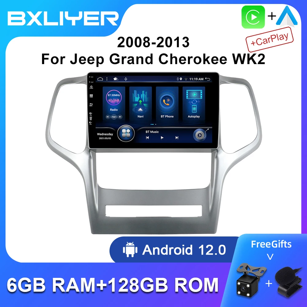 8+256GB Android 12 Car Radio For Jeep Grand Cherokee WK2 2008-2013 Multimedia Video Player GPS Navi Carplay Android Auto stereo