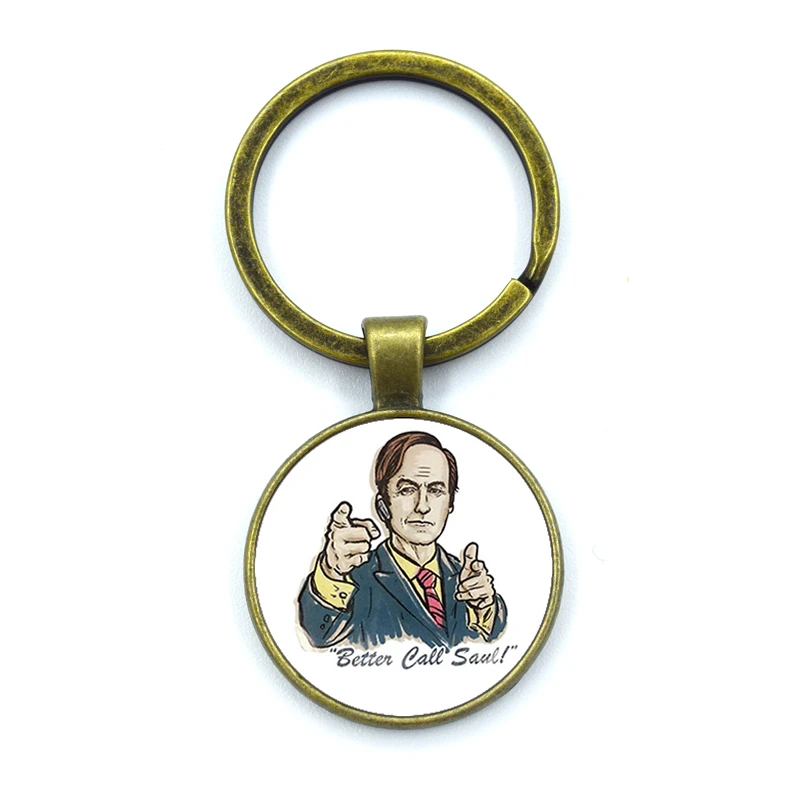 Glass Cabochon Keychain Bag Car Key Chain Holder Charms Keychains Gifts Better Call Saul Fashion Cartoon Gift