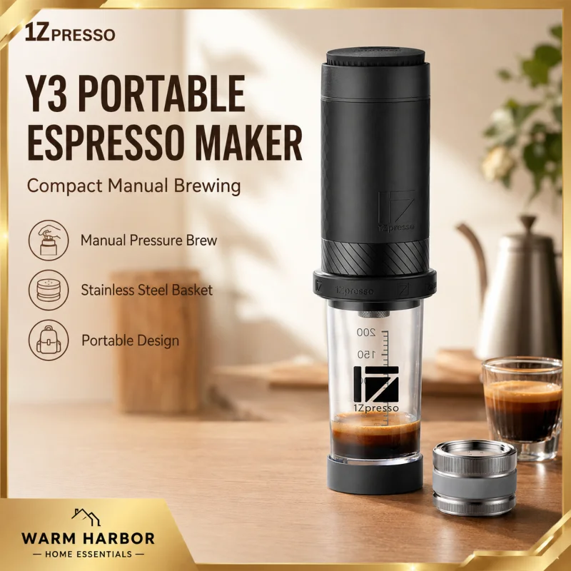 1Zpresso Y3 Portable Manual Espresso Coffee Maker Stainless Steel Version Mini Small For Outdoor Camping Travel Office