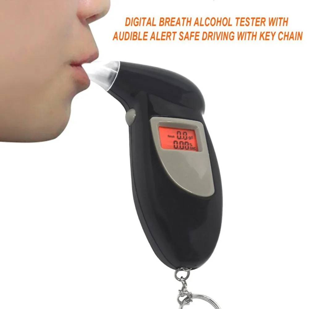 Digital Breath Alcohol Tester With Audible Alert Safe Driving With Key Chain Quick Response Alcohol Detector Breathalyzer
