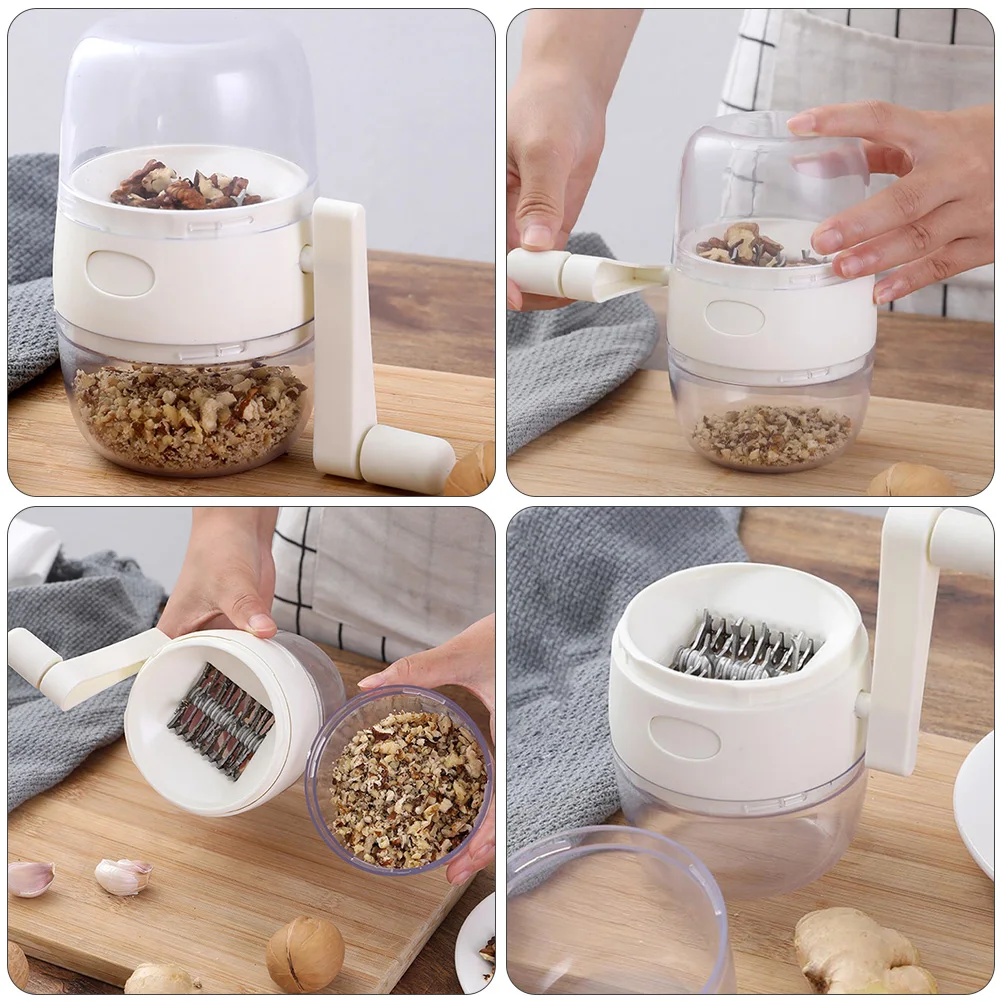 

1pc Dried Fruit Grinder Garlic Masher Manual Kitchen Gadget Ginger Nut Crusher Hand Cranked Processor Labor Saving