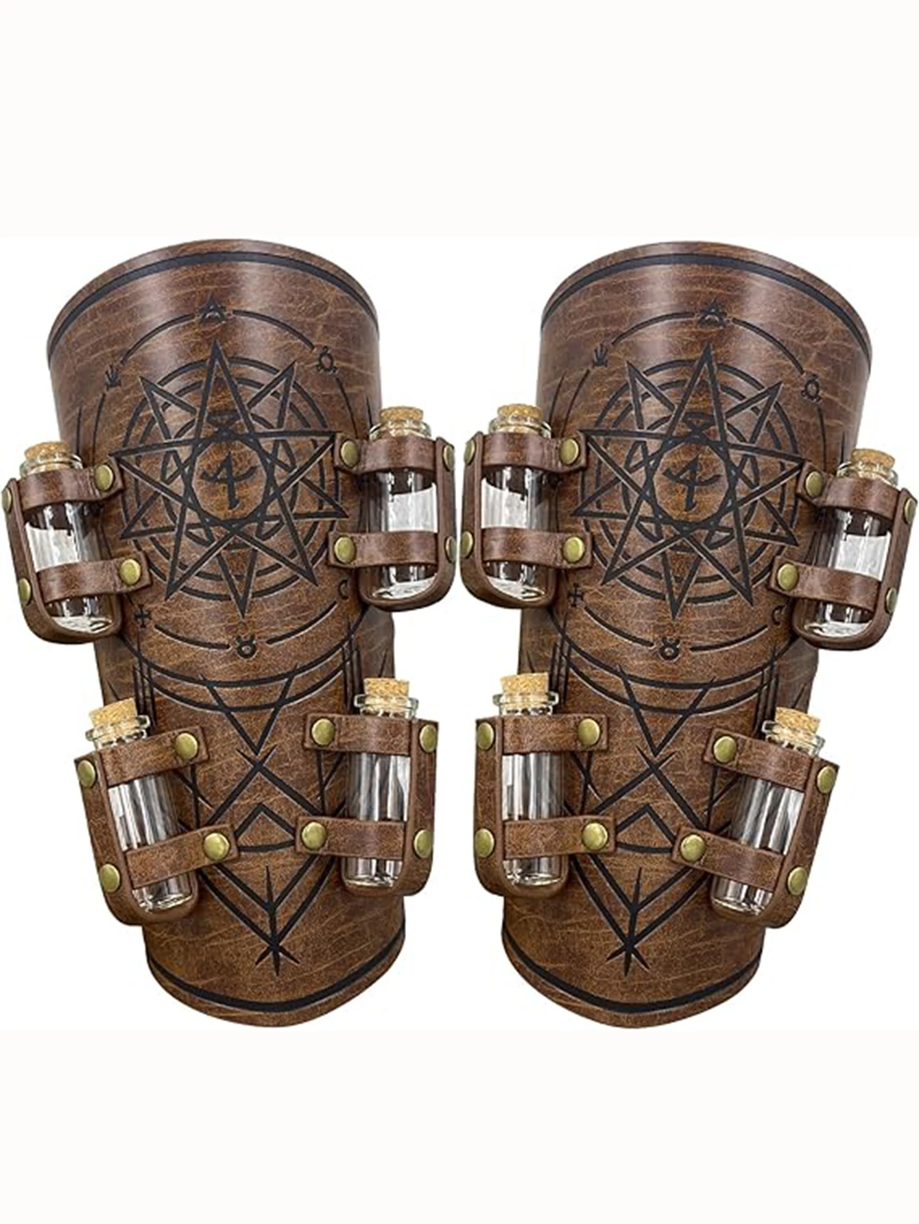 Polsino medievale da uomo Cosplay Fiala Guanto di bracciali Guanto di bracciali per uomo Cosplay Polsino in PU Accessorio per prestazioni teatrali ﻿