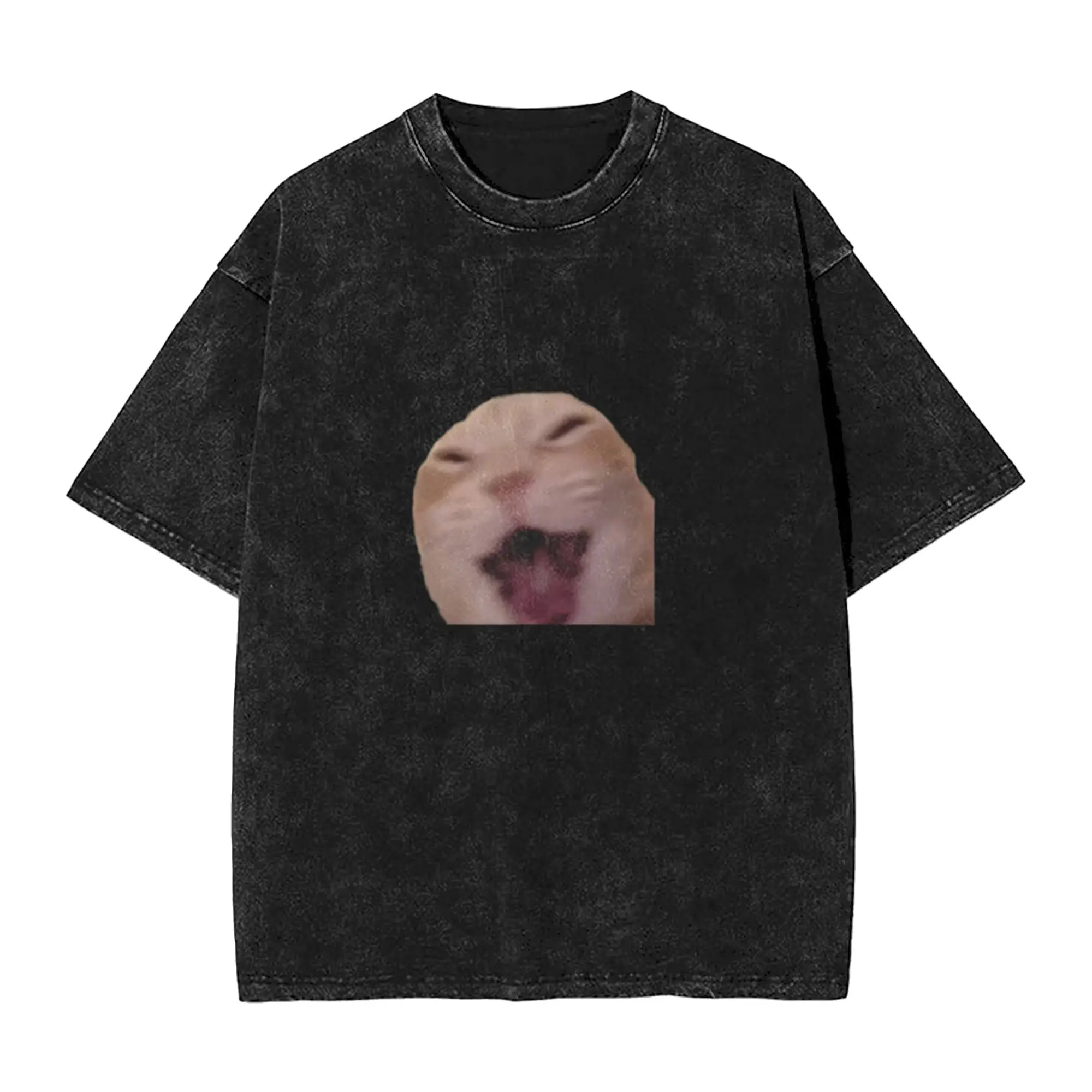 Laughing Cat Meme Unique Cool A Washed T Shirt Men's Women's Oversized Cotton Tees Tops