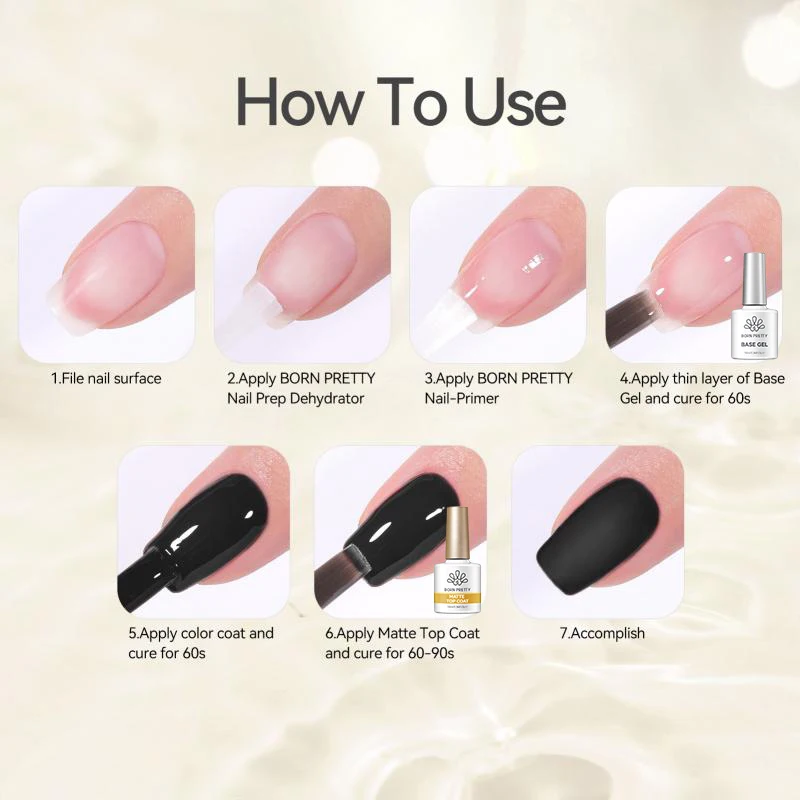 BORN PRETTY 10ml Mattierender Top Coat Puderresistenter Anti-Kleber Maniküre-Gel Semi-Permanent Abziehbarer Gel-Nagellack Dekorationswerkzeuge – Detail 7