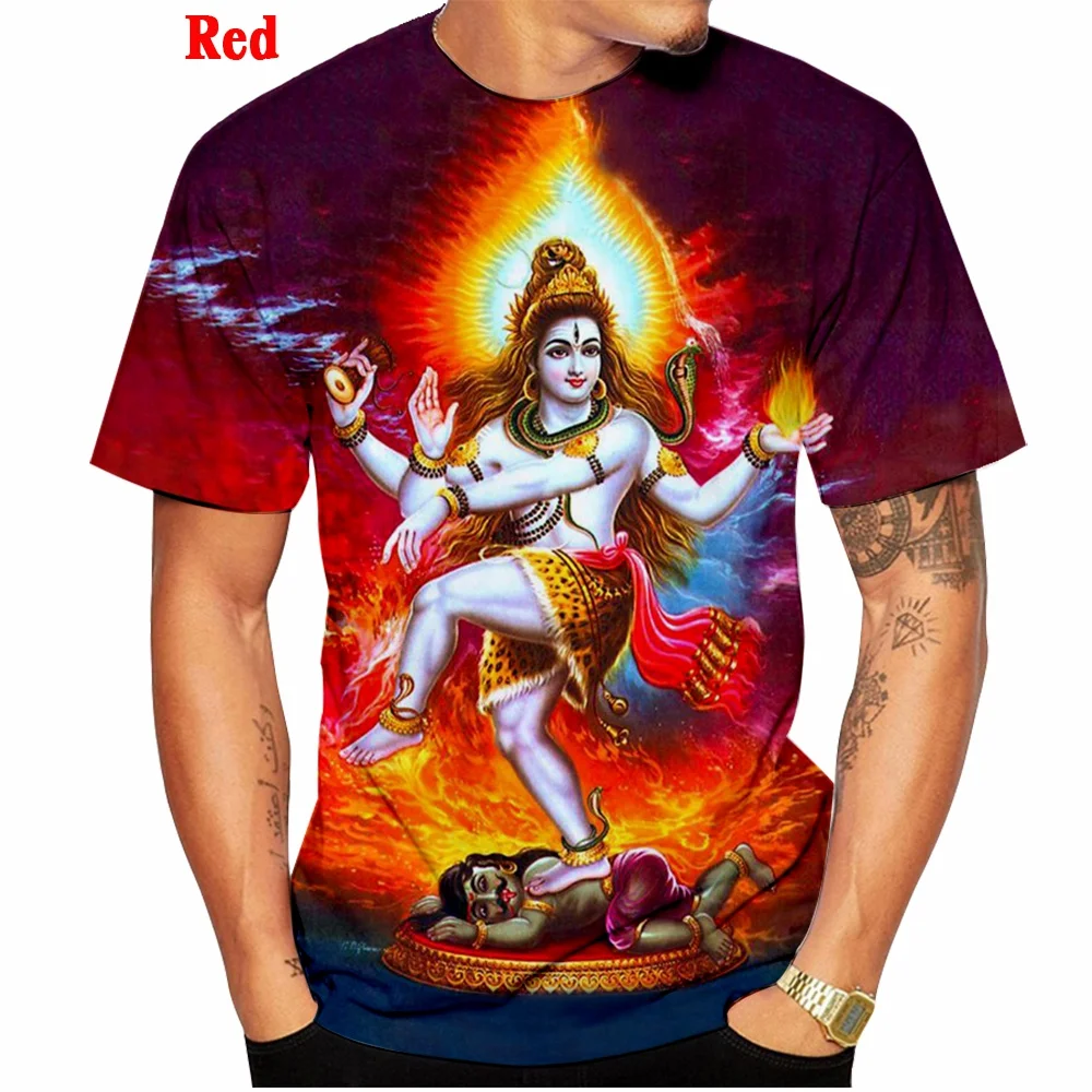 2022 New 3D Print Anime Fashion Lord Shiva Harajuku Short Sleeve T Shirts