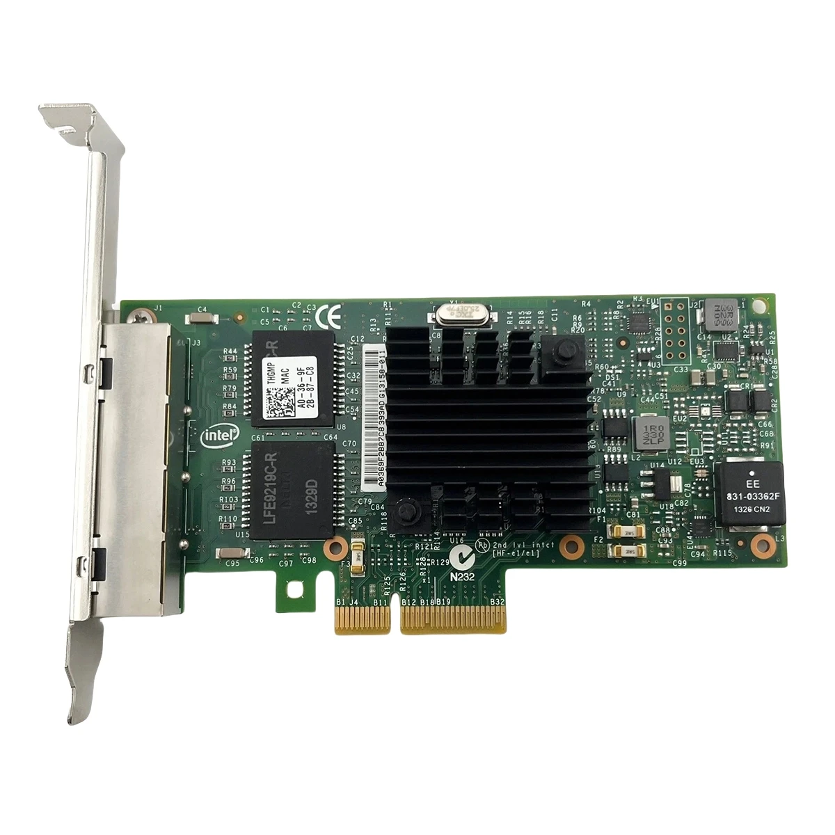 تقريبا جديد ديل إنتل I350-T4 PCIe 2.1X4 4 منافذ RJ45 محول خادم إيثرنت K9CR1 THGMP 9YD6K X8DHT T34F4 0NWK2