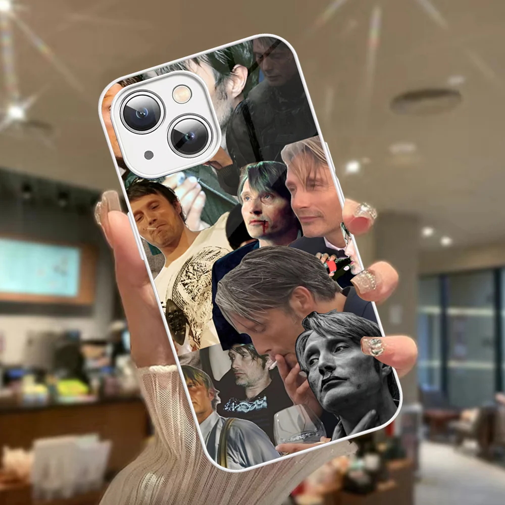 Cool Graham Hannibal Mads Mikkelsen Phone Case Tempered Glass For iphone 14 13 12 11 Pro Mini XS MAX 14Plus X XS XR Fundas