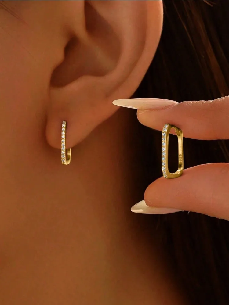 Echte Moissanit-Diamant-Creolen für Damen, ideal für Jubiläen, Partys, modisch, luxuriös, hochwertige Modeschmuckstücke. – Detail 3