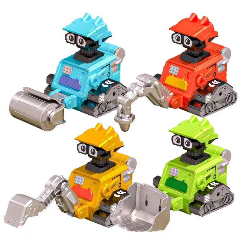 Baby Presse Engineering Auto Spielzeug Mini Bagger Roboter Spaß Trägheit Schiebe Auto Joint Mobile Eltern Kind Interaktive Puzzle Spielzeug