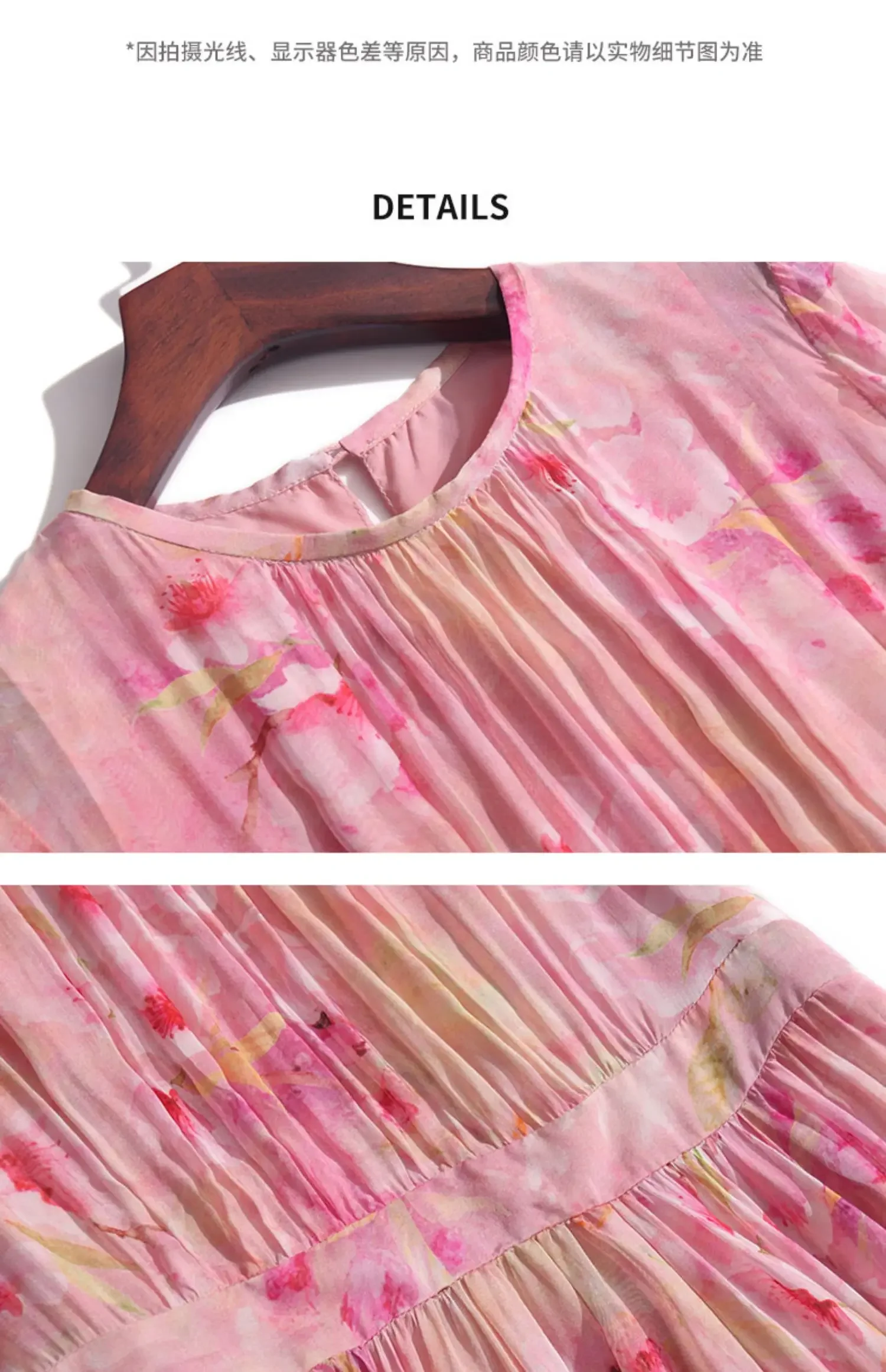 Robe maxi florale à manches longues pour femmes, vêtements pour femmes, robe éducative, haut de gamme, réel, printemps, nouveau, 100%, 2024, Zm3323