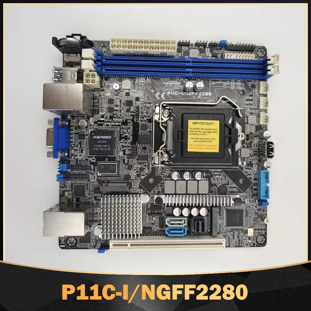 P11C-I Workstation Motherboard For Asus mini-ITX Server Board Dual Gigabit LAN Ports P11C-I/NGFF2280