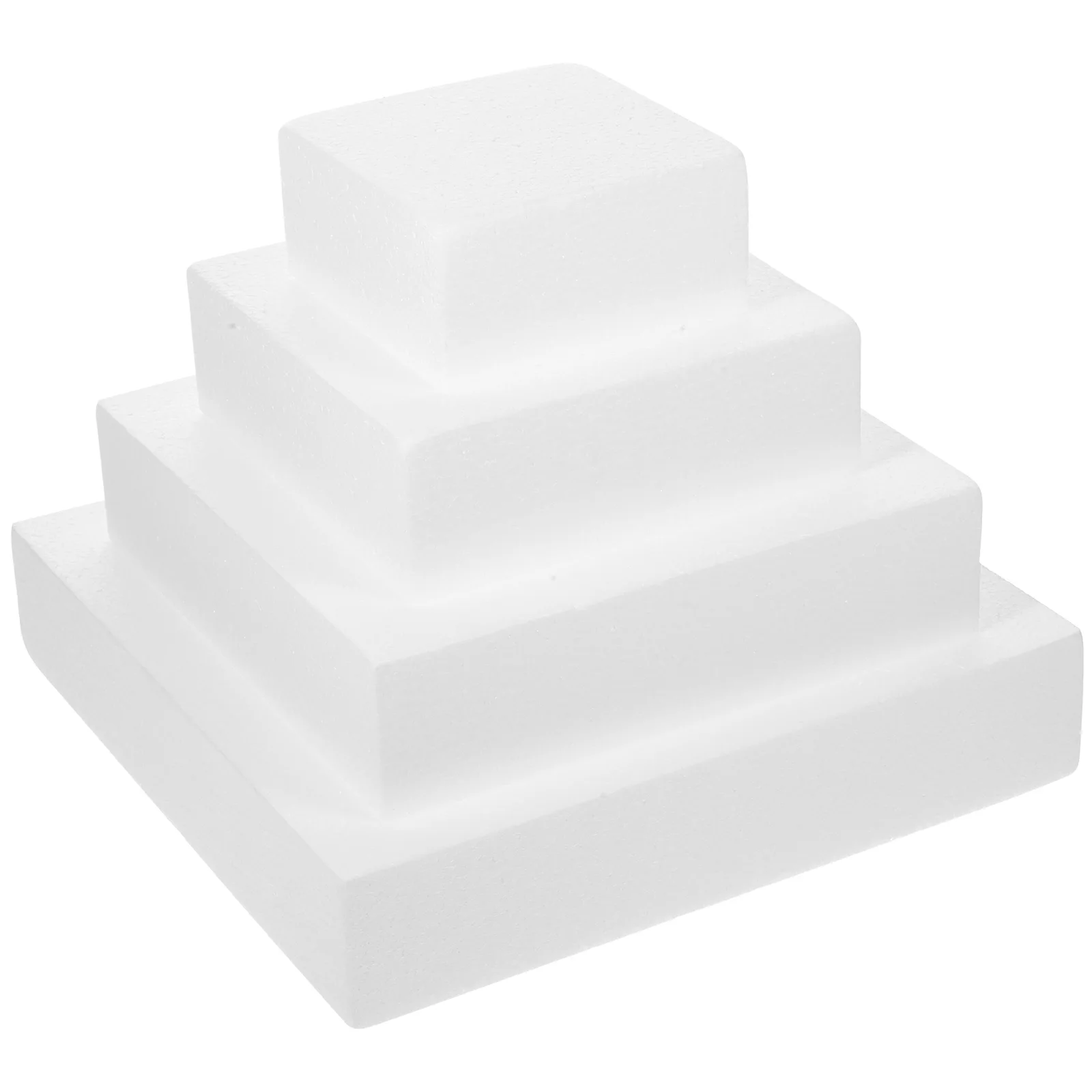 4 Uds. Modelos simulados de pastel de espuma 5cm-4 + 6 + 8 + 10 pulgadas moldes de práctica decoración de boda DIY forma cúbica pasteles falsos herramientas para hornear