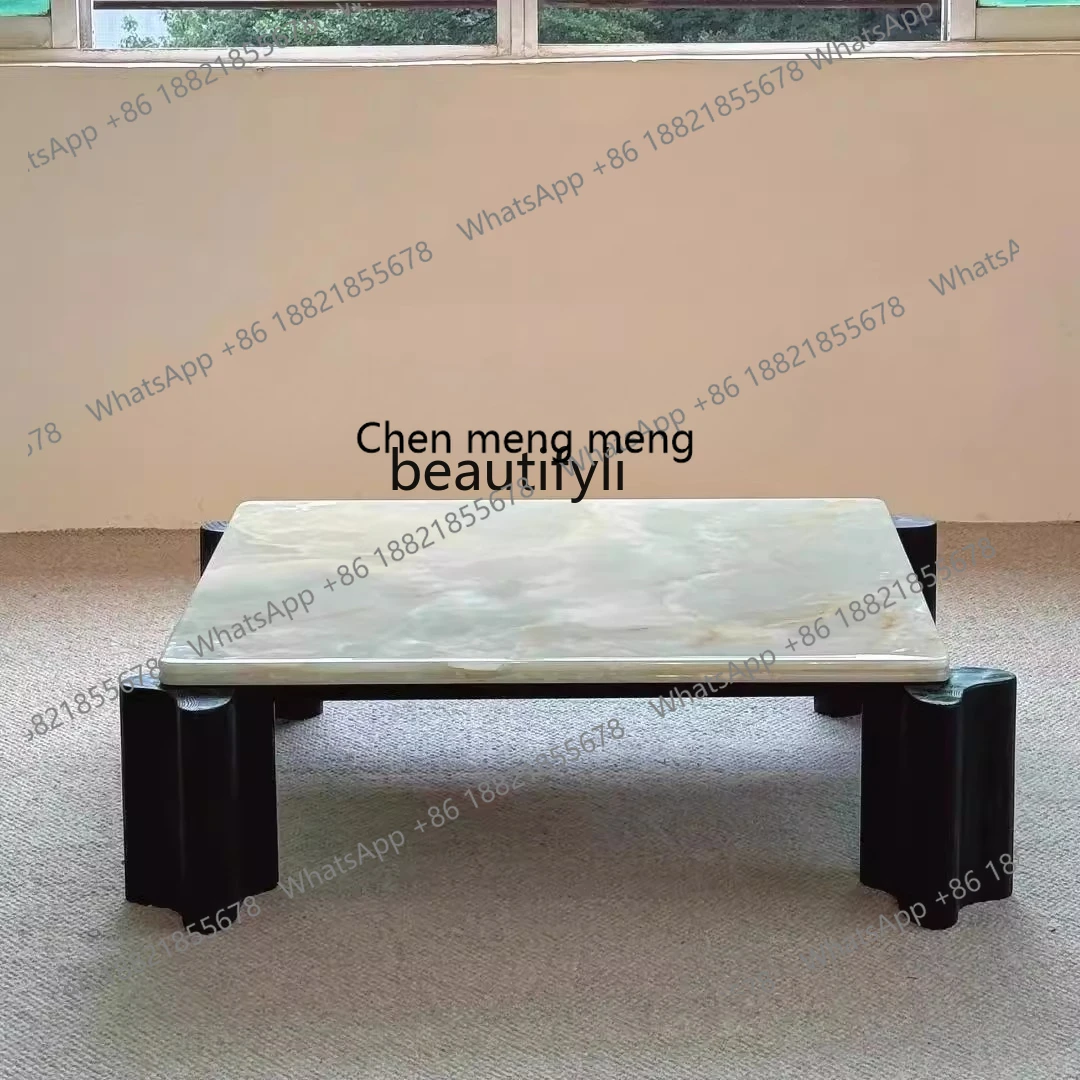 

X Dafang few solid wood coffee table, living room home simple black modern