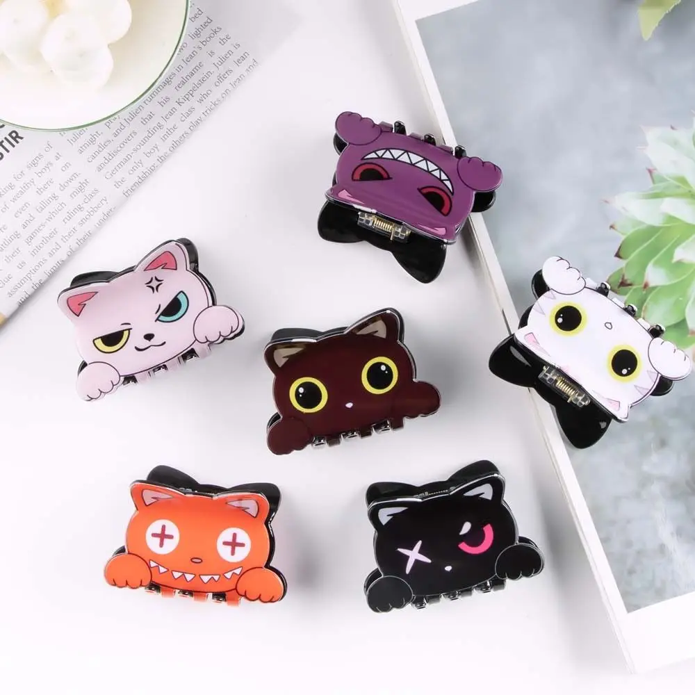 Elegant Evil Face Cat Hair Claw Cartoon Acrylic Animals Shark Clip Headwear Mid Size Cartoon Hair Clips Daily