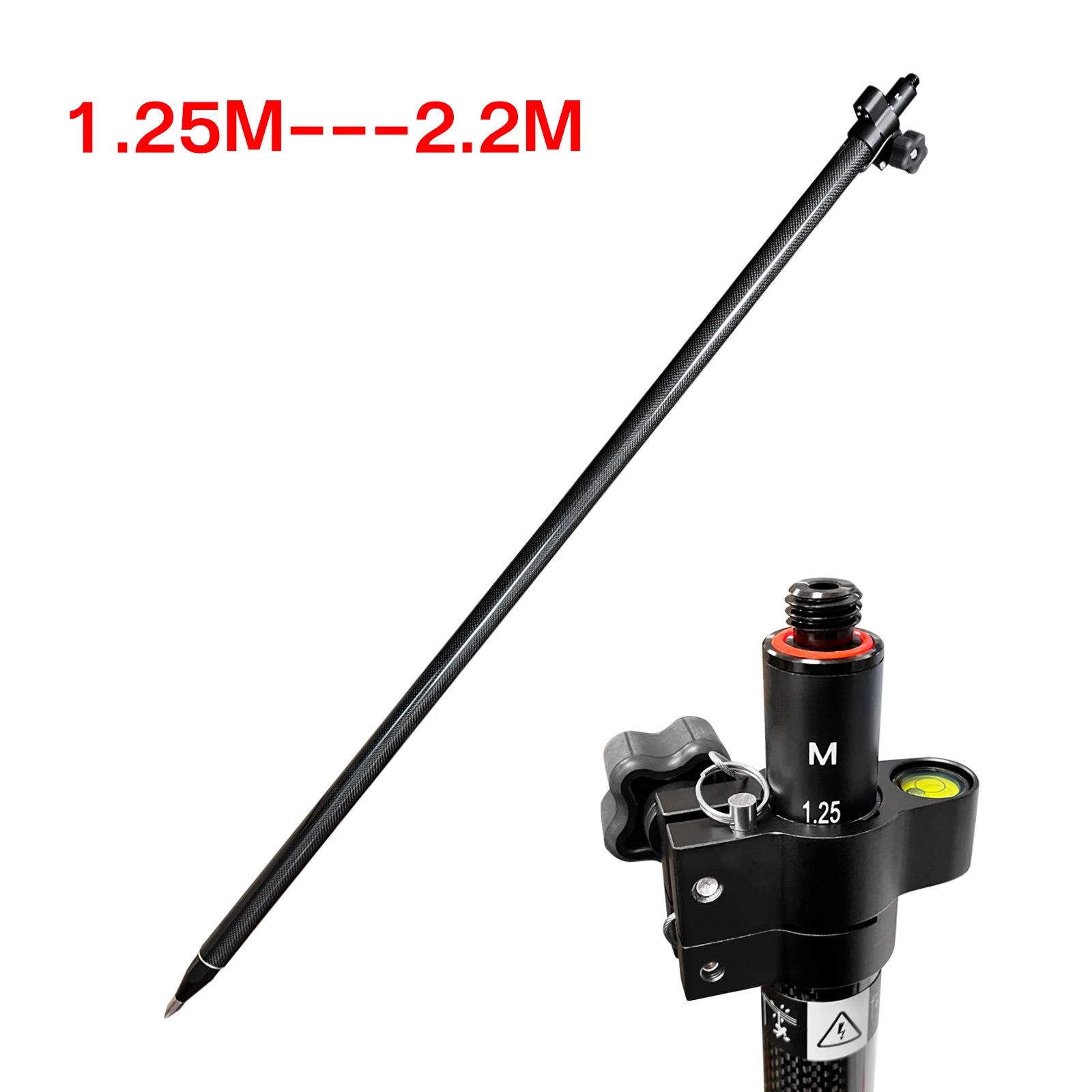 Varillas de Medición Universales de 1.25m-2.2m de Alta Precisión, Poste de Topografía RTK GPS para Topografía/Dibujo, Textura de Fibra de Carbono T90-5