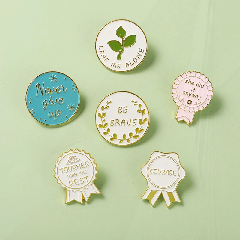 Bag Hat Backpack Pin Lapel Pins Gifts for Women Girls Plant Lady Brave Badge Enamel  Brooch Encourage Quote Button