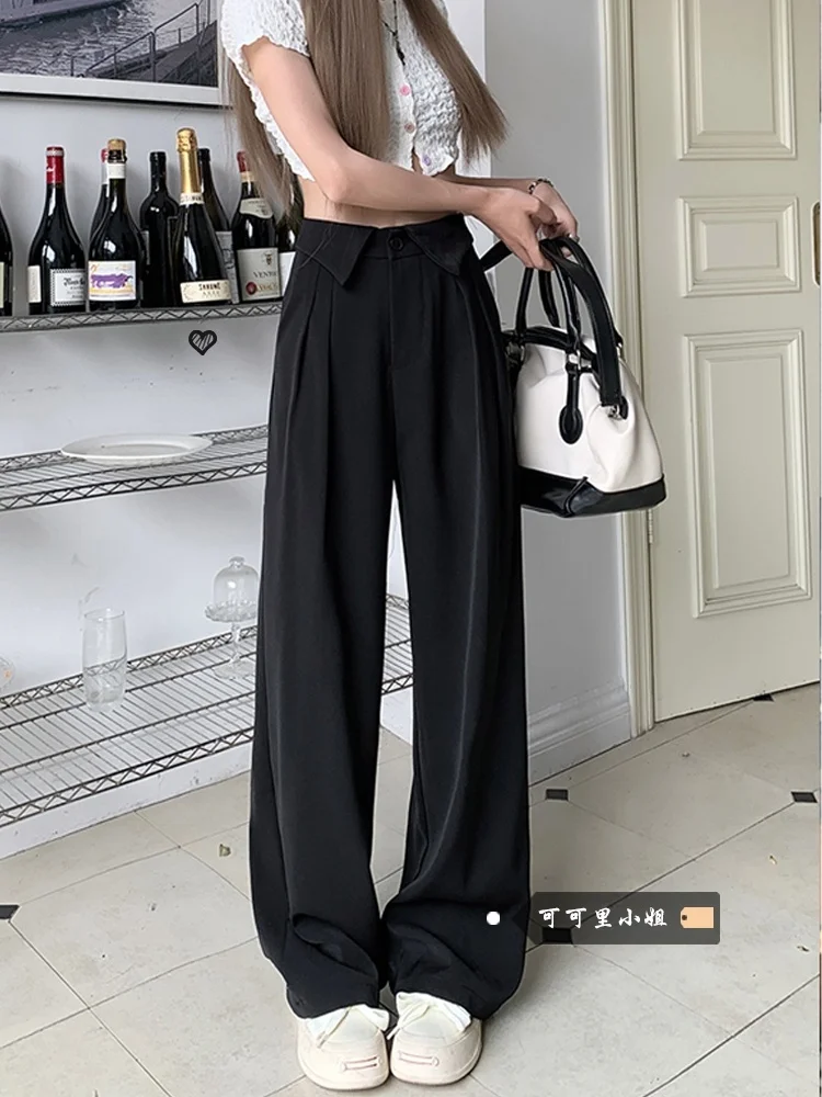 

High Waist Drapey Suit Pants Women's Spring 2026 New Style Casual Wide Leg Straight Long Pants Korean Version Fashionable