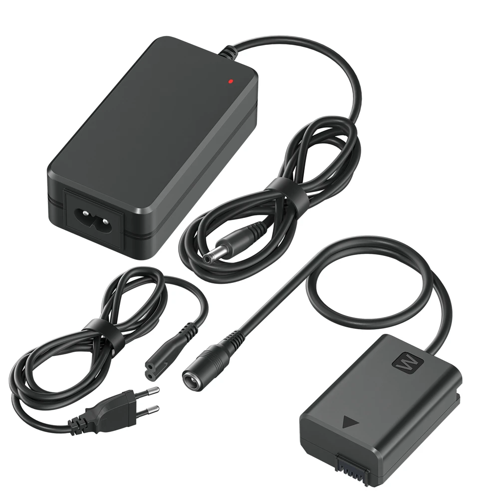 PALO NP FW50 AC Power Adapter NP-FW50 Dummy Battery Kit for Sony Alpha A5100 A6000 A6100 A6300 A6400 A6500 ZV-E10 A7 NEX5 NEX7