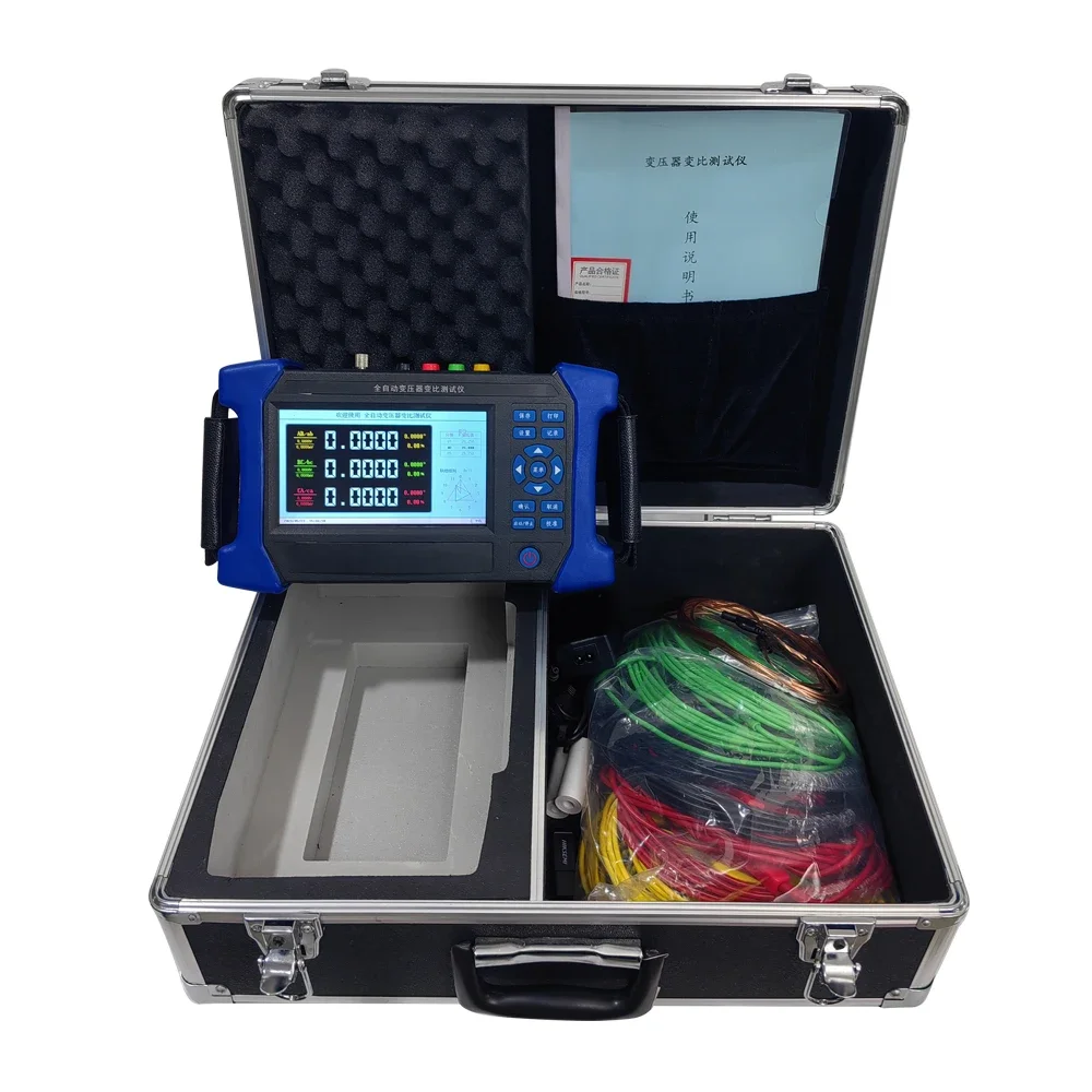 Handy Transformer TTR Turns Ratio Meter Turn Ratio Group Tester Transformer Test Equipment With Large-Capacity Lithium Battery