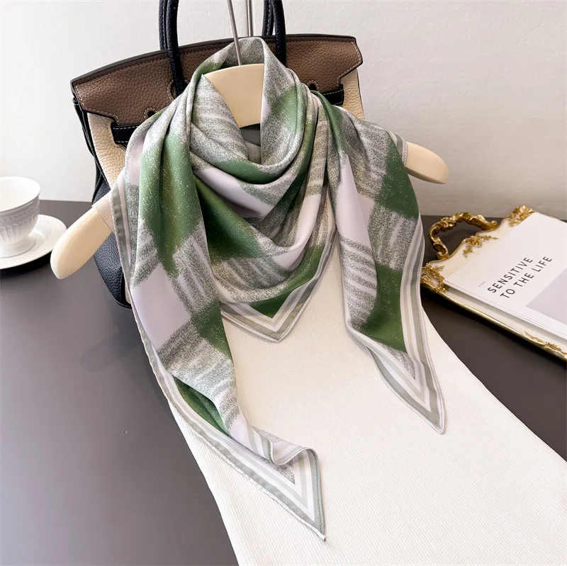 

Hijab Luxury Scarf Silk Female Square Shawls Wraps Headscarf Neckerchief Bandana Ribbon Hair Bands Designer Accesories Brands