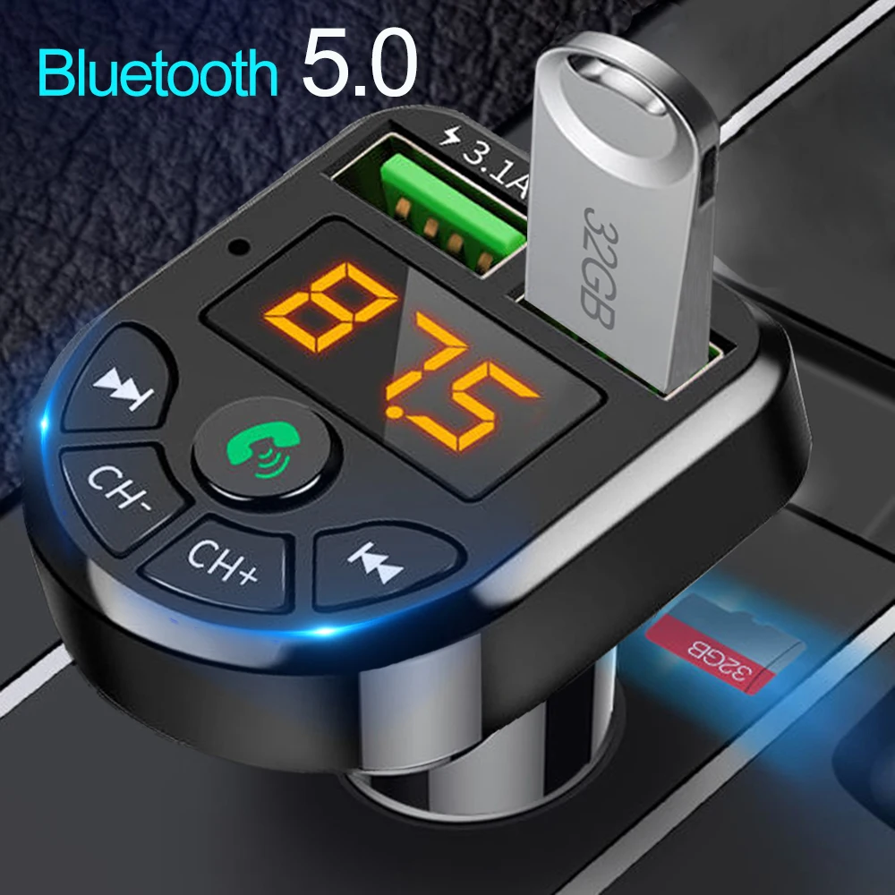 

Automobile Bluetooth MP3 Player Wireless Audio Receiver Dual USB 3.1A Fast Charger FM Transmission Car MP3 Player Accessory