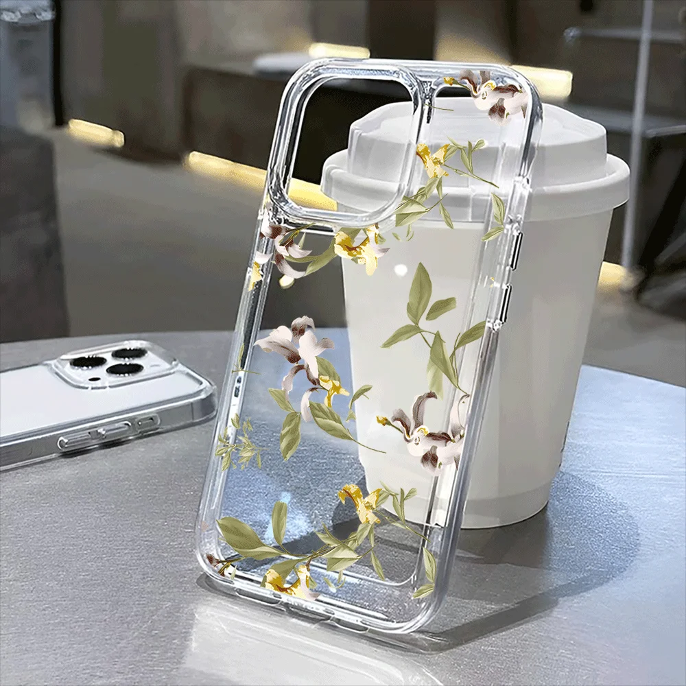 

Summer Flower Clear Case is available for iPhone 16, 16 Pro, 16 Pro Max, 16 Plus to iPhone 11, 12, 13, 14, and 15 series.