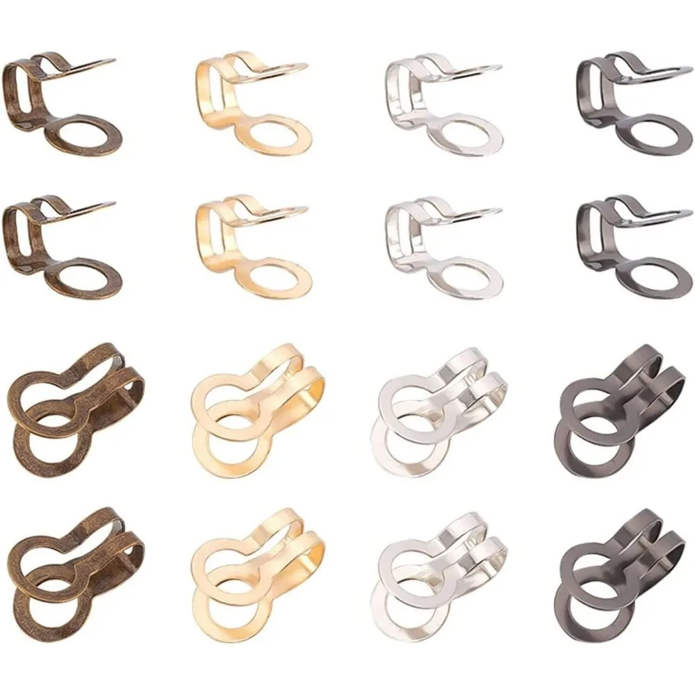 

100pcs Clamshell Knot Cover 4 Colors Fold-Over Bead Tips Cable Clips Iron Calotte End Cap for Knots Necklace Bracelet Jewelry