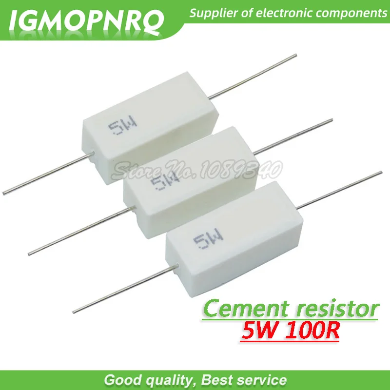 10pcs 5W 100 ohm Cement resistance resistor 100R 100ohm GMOPNRQ