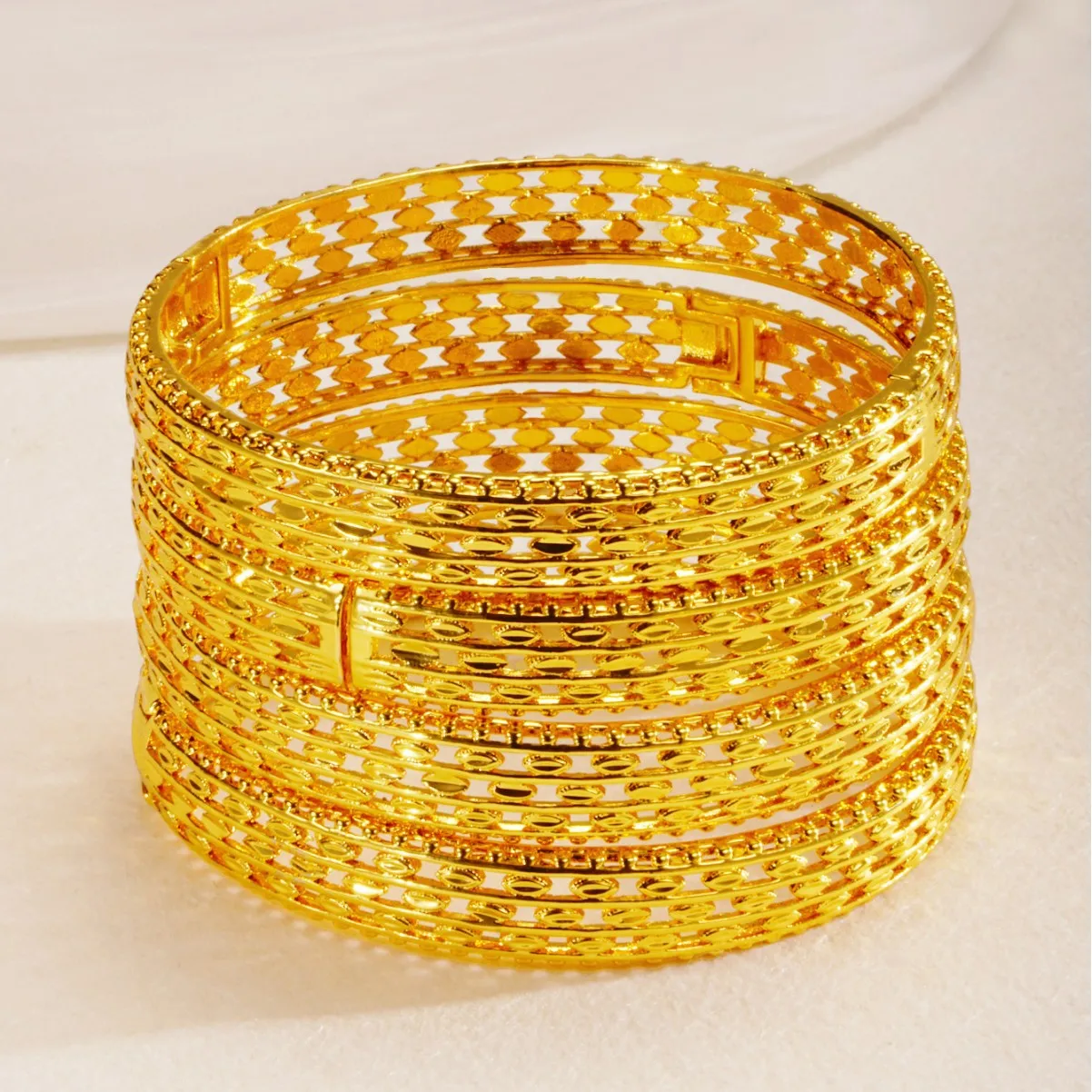 9999 gold three-dimensional engraved card clasps bracelet - non-fading, women's, Middle Eastern, Dubai-style jewelry bracelet