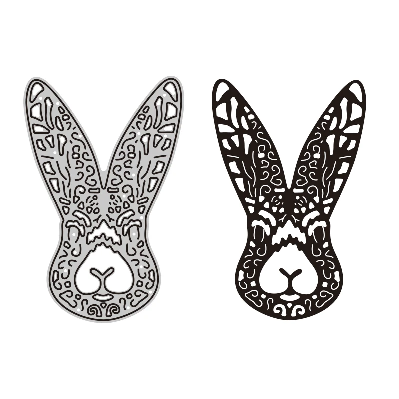 53*82cm Rabbit Head Metal Cutting Dies Set DIY Scrapbooking Crafting Knife Mould Blade Punch Stencils Die Cut Mold 2022 New