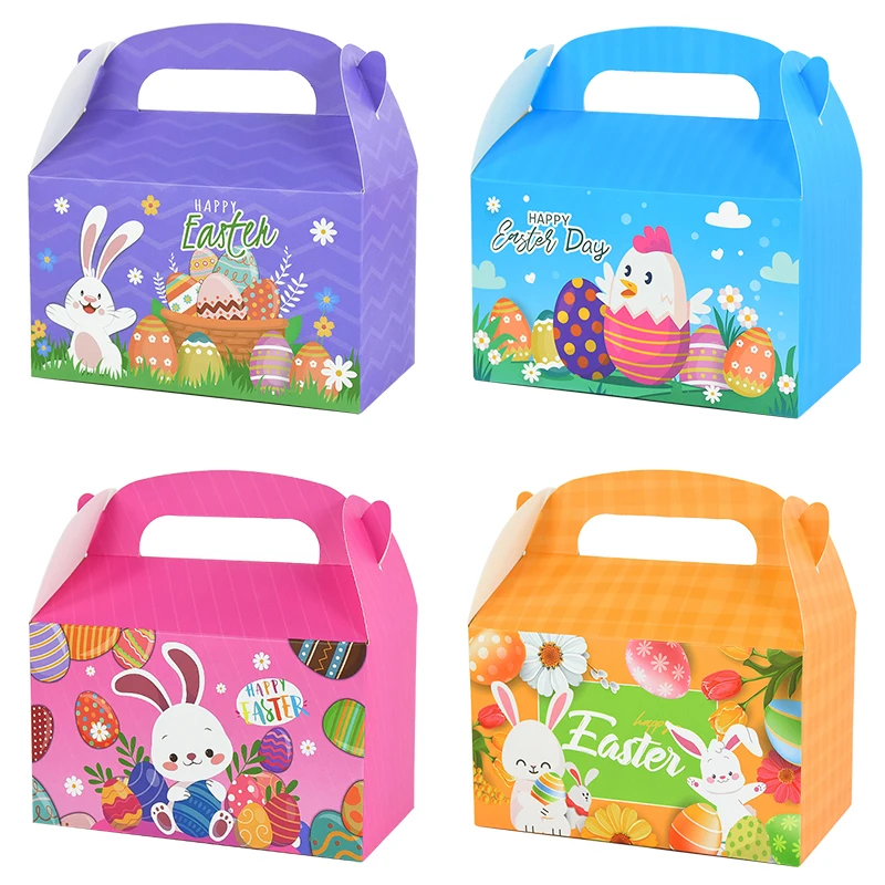 5 Stücke Ostern Süßigkeiten Keks Boxen Niedlichen Hasen Eier Papier Verpackung Geschenkbox 2025 Frohe Ostern Party Dekoration Lieferungen Kinder Gefälligkeiten