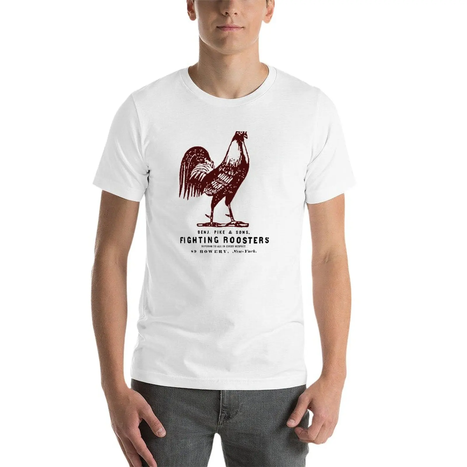 Vintage Fighting Roosters T-Shirt Louboutins boys whites croswit shirt man clothes for men