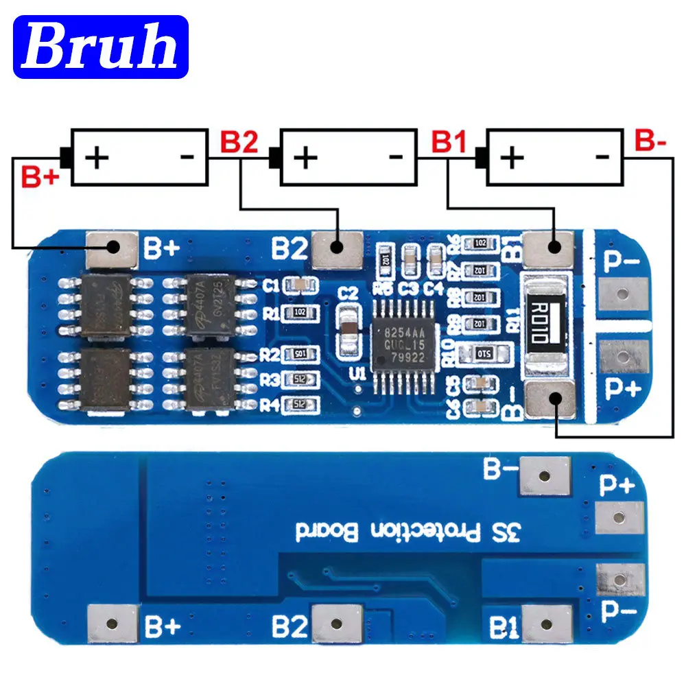 3S 12V 18650 10A BMS Charger Li-ion Lithium Battery Protection Board Circuit Board 10.8V 11.1V 12.6V Electric