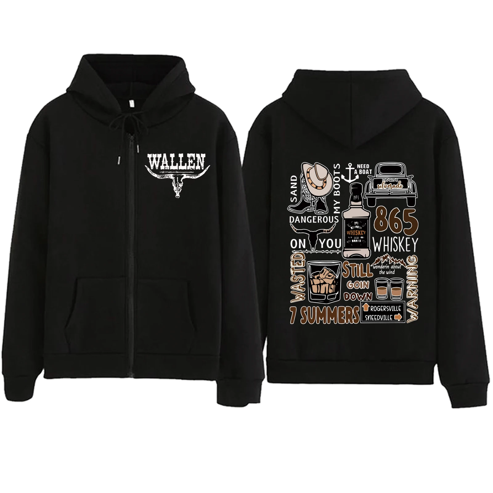 2024 Morgan Wallen Western Country Music Zipper Hoodie Harajuku Pullover Tops Sweatshirt Streetwear